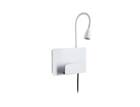 Oprawa ścienna HALINA LED 2.4W 200lm 2700K USB-C 230V biały mat /metal - 2