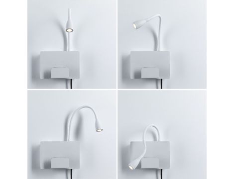 Oprawa ścienna HALINA LED 2.4W 200lm 2700K USB-C 230V biały mat /metal - 7