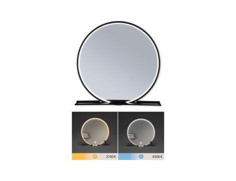 Lustro łazienkowe z półką MIRO LED 10.5W 160lm 2700/4000/6500K 500mm IP44 230V czarny mat / lustro / metal - 4