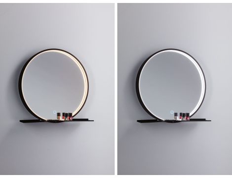 Lustro łazienkowe z półką MIRO LED 10.5W 160lm 2700/4000/6500K 500mm IP44 230V czarny mat / lustro / metal - 5