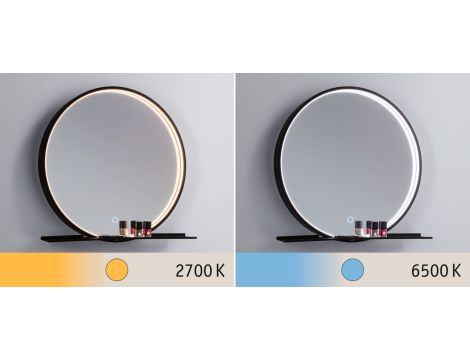 Lustro łazienkowe z półką MIRO LED 10.5W 160lm 2700/4000/6500K 500mm IP44 230V czarny mat / lustro / metal - 8