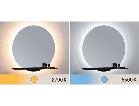 Lustro łazienkowe z półką MIRO LED 11W 500lm 2700/4000/6500K 500mm IP44 230V czarny mat / lustro / metal - 8