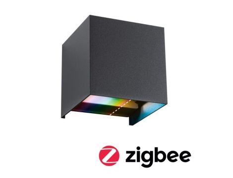 Oprawa elewacyjna CYBO LED SH Zigbee RGBW+ 2x2.5W 2000K-6500K 2x150lm IP44 100x100mm 230V antracyt / aluminium