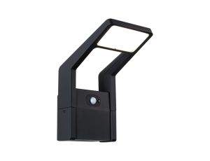 Oprawa elewacyjna JUNTEA LED PIR 11W 900lm 3000K IP44 230V antracyt / aluminium