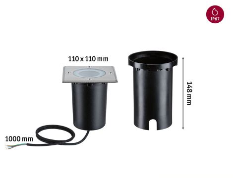 Oprawa dogruntowa FLOOR LED SH Zigbee 5W 2700-6500K IP67 kwadratowa 230V stal szlachetna / aluminium - 6