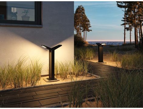 Oprawa ogrodowa JUNTEA LED PIR 2x12.5W 2x800lm 3000K 585mm IP44 230V antracyt / aluminium - 5