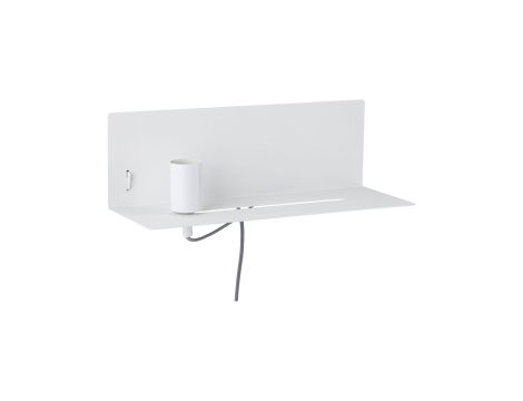 Oprawa ścienna DEVARA E27 max.1x40W USB C 230V biały mat /metal