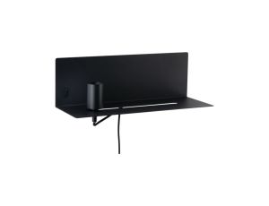 Oprawa ścienna DEVARA E27 max.1x40W USB C 230V czarny mat /metal