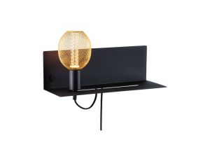 Oprawa ścienna DEVARA E27 max.1x40W USB C 230V czarny mat /metal - image 2