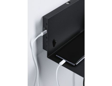 Oprawa ścienna DEVARA E27 max.1x40W USB C 230V czarny mat /metal - 8