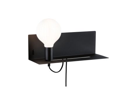 Oprawa ścienna DEVARA E27 max.1x40W USB C 230V czarny mat /metal - 4