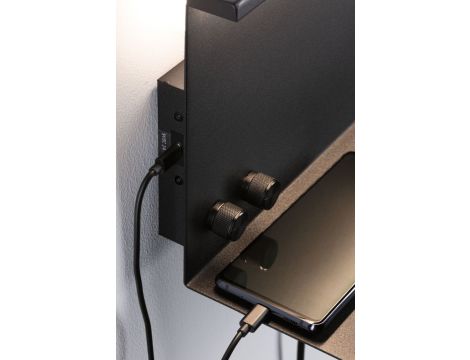 Oprawa ścienna JARINA LED DIM USB-C 6W 540/200lm 3000K 230V czarny mat / metal - 4