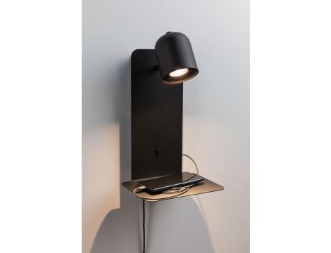 Oprawa ścienna MALENA USB-C max.5W GU10 230V  czarny matowy