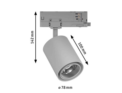 Reflektor na szynoprzewód ProRail3 KRATOS 25W 50st. 3000K 230V srebrny / metal - 5