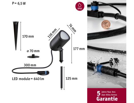 Reflektor ogrodowy Plug & Shine SHIRA LED SH Zigbee RGBW 6.5W 500lm IP65 24V antracyt - 7