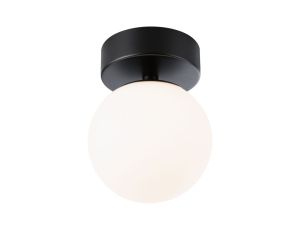 Lampa sufitowa łazienkowa GOVE LED 5W 400lm 3000K IP44 230V czarny matowy / metal / szkło - image 2