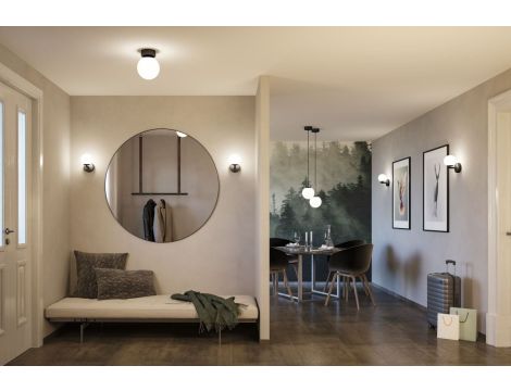 Lampa sufitowa łazienkowa GOVE LED 5W 400lm 3000K IP44 230V czarny matowy / metal / szkło - 3