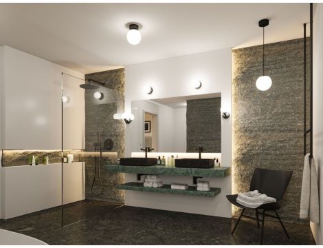 Lampa sufitowa łazienkowa GOVE LED 5W 400lm 3000K IP44 230V czarny matowy / metal / szkło - 4