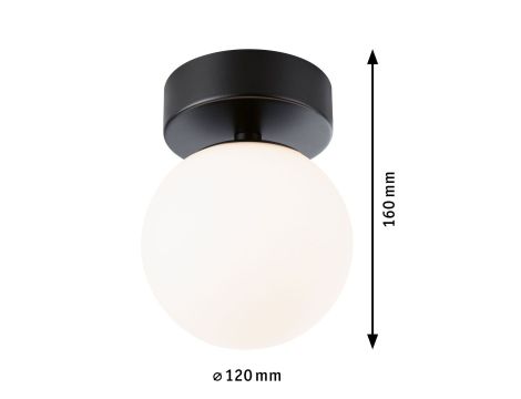 Lampa sufitowa łazienkowa GOVE LED 5W 400lm 3000K IP44 230V czarny matowy / metal / szkło - 6