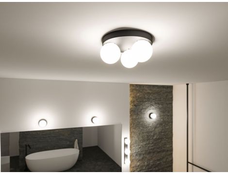 Lampa sufitowa łazienkowa GOVE LED G9 max.3x20W IP44 230V czarny matowy / metal - 5