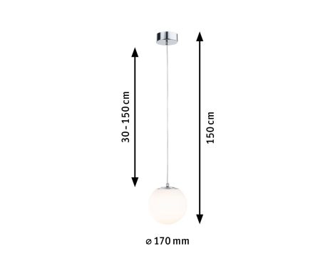 Lampa wisząca łazienkowa GOVE LED 9W 900lm 3000K IP44 230V chrom satyna / metal - 6