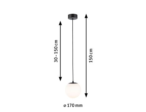 Lampa wisząca łazienkowa GOVE LED 9W 900lm 3000K IP44 230V czarny matowy / metal / szkło - 6