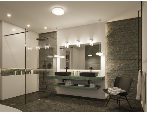 Plafoniera LUENA LED 16.5W 860lm okragła 350mm 3000K IP44 230V szkło chrom / metal - 7