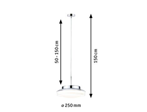Lampa wisząca  LUENA LED 11.5W 600lm okrągła 250mm 3000K IP44 230V szkło chrom / metal - 5