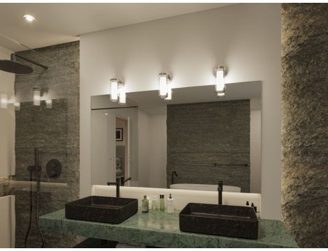 Lampa ścienna LUENA E14 max. 2x20W IP44 230V szkło chrom / metal - 5