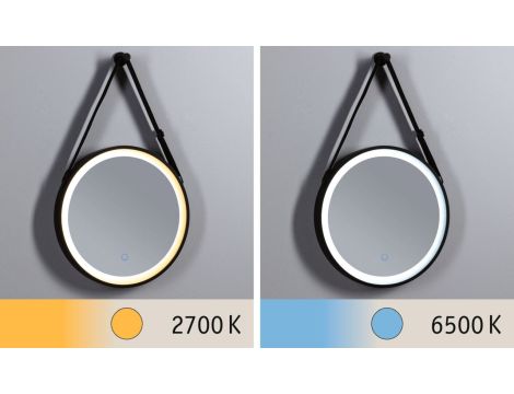 Lustro łazienkowe ścienne MIRO LED 7.5W 200lm 2700/4000/6500K 400mm IP44 230V czarny matowy / metal / lustro - 9