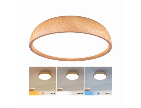 Lampa sufitowa OKA LED 24W 950lm 3000/4000/6500K IP44 230V drewnopodobny / tworzywo sztuczne - 3