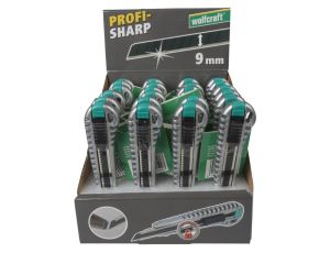 Nóż z ostrzem 9 mm pro-sharp, metalowy, Wolfcraft