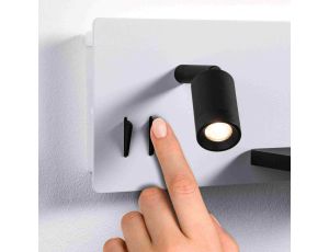 Oprawa ścienna SERRA LED DIM  USB-C LEFT 650/200lm 2700K 230V biały matowy / czarny matowy - image 2