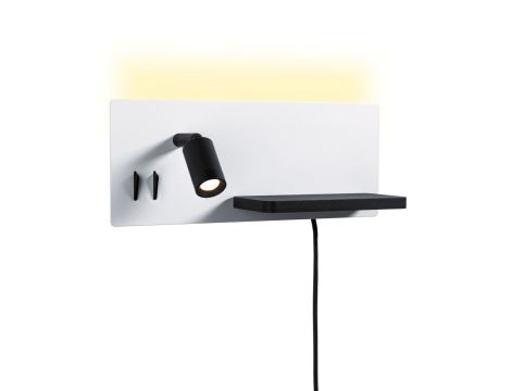 Oprawa ścienna SERRA LED DIM  USB-C LEFT 650/200lm 2700K 230V biały matowy / czarny matowy - 3