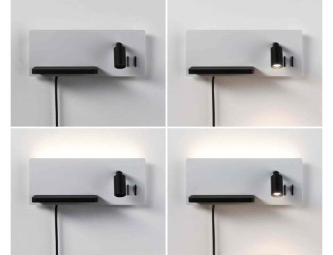 Oprawa ścienna SERRA LED DIM  USB-C LEFT 650/200lm 2700K 230V biały matowy / czarny matowy - 4