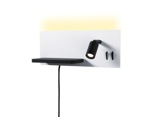 Oprawa ścienna SERRA LED DIM  USB-C RIGHT 650/200lm 2700K 230V biały matowy / czarny matowy - image 2