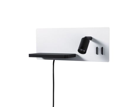 Oprawa ścienna SERRA LED DIM  USB-C RIGHT 650/200lm 2700K 230V biały matowy / czarny matowy