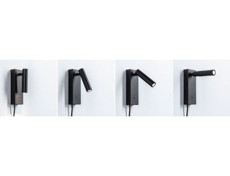 Oprawa ścienna HULDA LED DIM USB-C 2.5W 130lm 3000K 230V czarny matowy / metal - 7