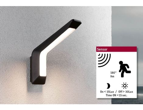 Oprawa elewacyjna MERANO LED PIR IHF 14W 950lm 3000K IP44 230V antracyt aluminium - 6