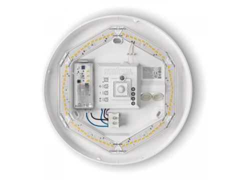 Oprawa z modułem awaryjnym i  z czujnikiem ruchu RS PRO P2 S HF 15,1W LED 1674lm 3000K IP54 IK03 230V biała/ tworzywo sztuczne / światło awaryjne zgodne z normą EN 60598-2-2 na 3 godziny - 5