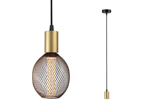 Lampa sufitowa RAVI E27 max.60W IP44 230V złoty / czarny matowy / metal - 3