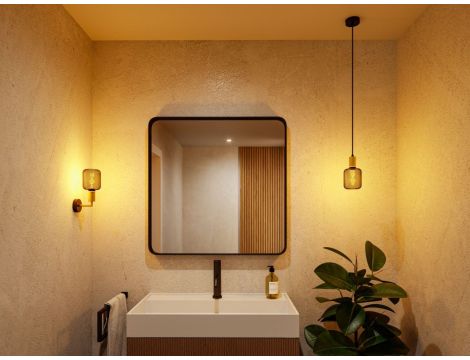 Lampa sufitowa RAVI E27 max.60W IP44 230V złoty / czarny matowy / metal - 5