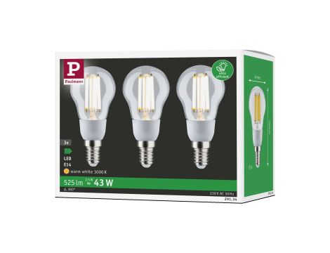 Źródło światła LED ECO LINE G45 3X2.5W 525lm E14 3000K 230V przezroczysty / szkło - 3