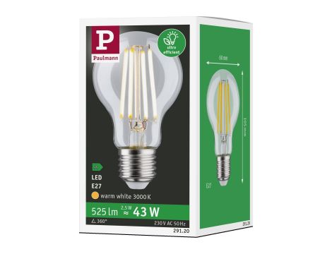 Źródło światła LED AGL 60 2.5W 525lm E27 3000K 230V przezroczysty / szkło - 3