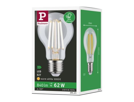 Źródło światła LED AGL 60 4W 840lm E27 3000K 230V przezroczysty / szkło - 3