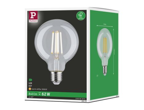 Źródło światła LED ECO LINE G95 4W 840lm E27 3000K 230V przezroczysty / szkło - 3