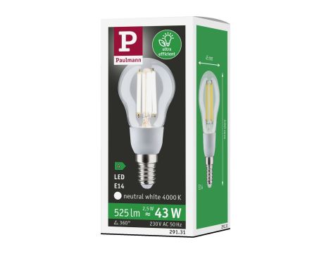 Źródło światła LED ECO LINE G45 2.5W 525lm E14 4000K 230V przezroczysty / szkło - 3