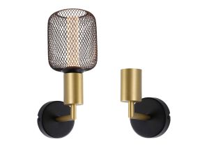 Kinkiet ścienny RAVI E27 max.60W IP44 230V złoty / czarny mat / metal - image 2