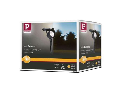 Reflektor ogrodowy solarny SOLENA  z czujnikiem zmierzchu 2lm 3000K IP44  czarny - 6