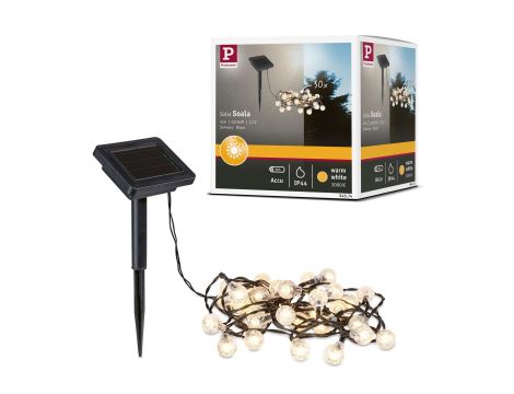 Łańcuch świetlny solarny SOALA LED 3.9m z czujnikiem zmierzchu 1lm/metr  3000K IP44  czarny / tworzywo sztuczne - 8